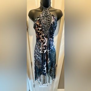 Rare Sky Brand High Low Animal Print Dress - Size M. EUC